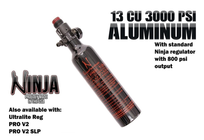 [NINJA PAINTBALL]HPA Ninja Aluminum 3000 psi Tank - 13 Cubic Inch Black(벌크)